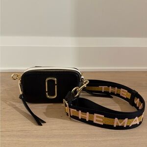 Marc Jacobs Black and Gold Crossbody Bag